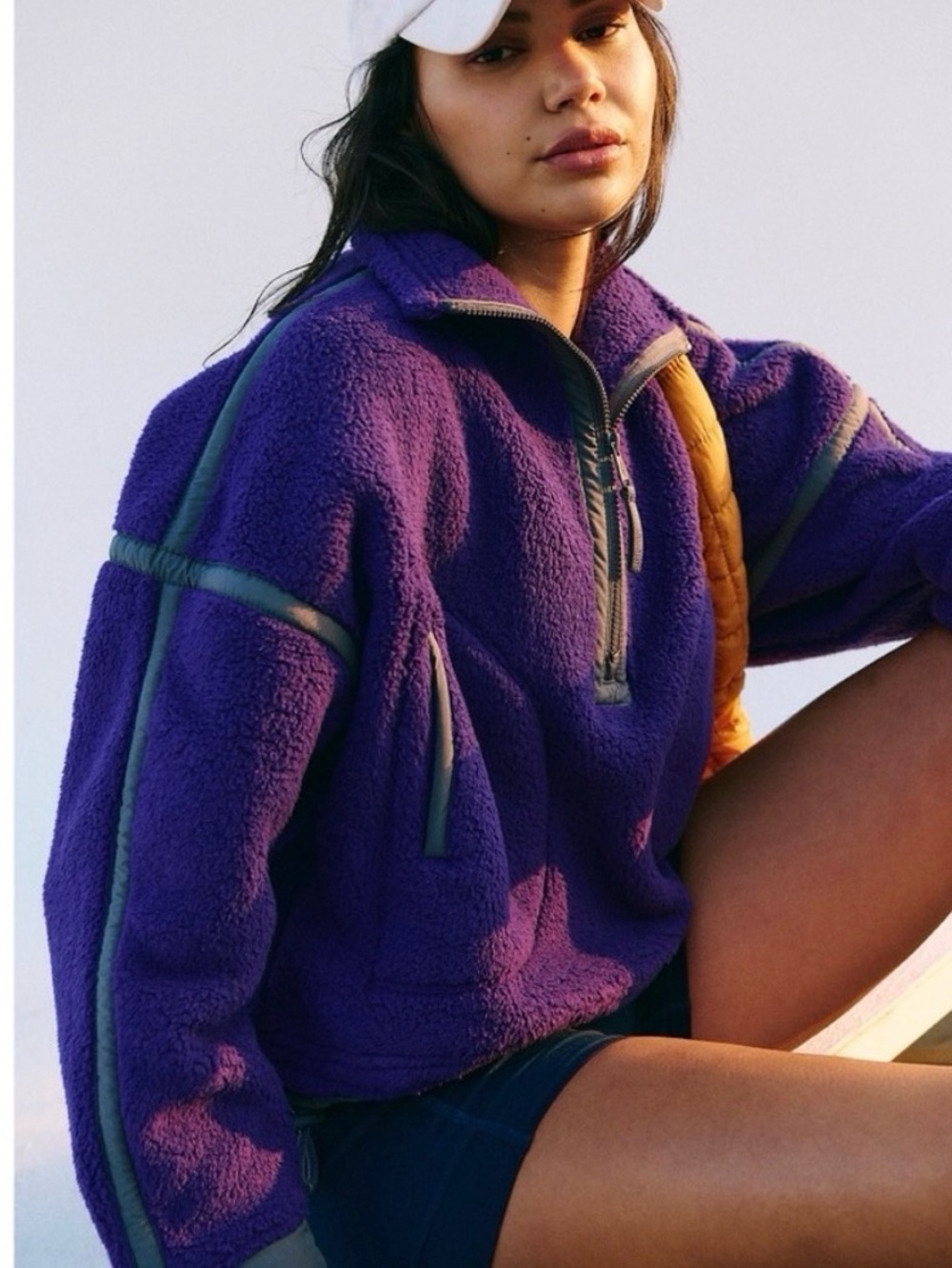 NWOT Free People Mountain High Half Zip Fleece Pullover